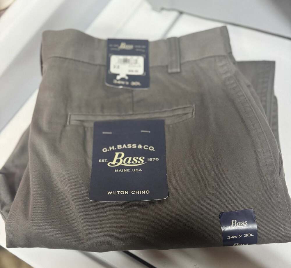G.H. Bass & Co. Wilton Chino Gray Men's Pants Size 34x30 NWT